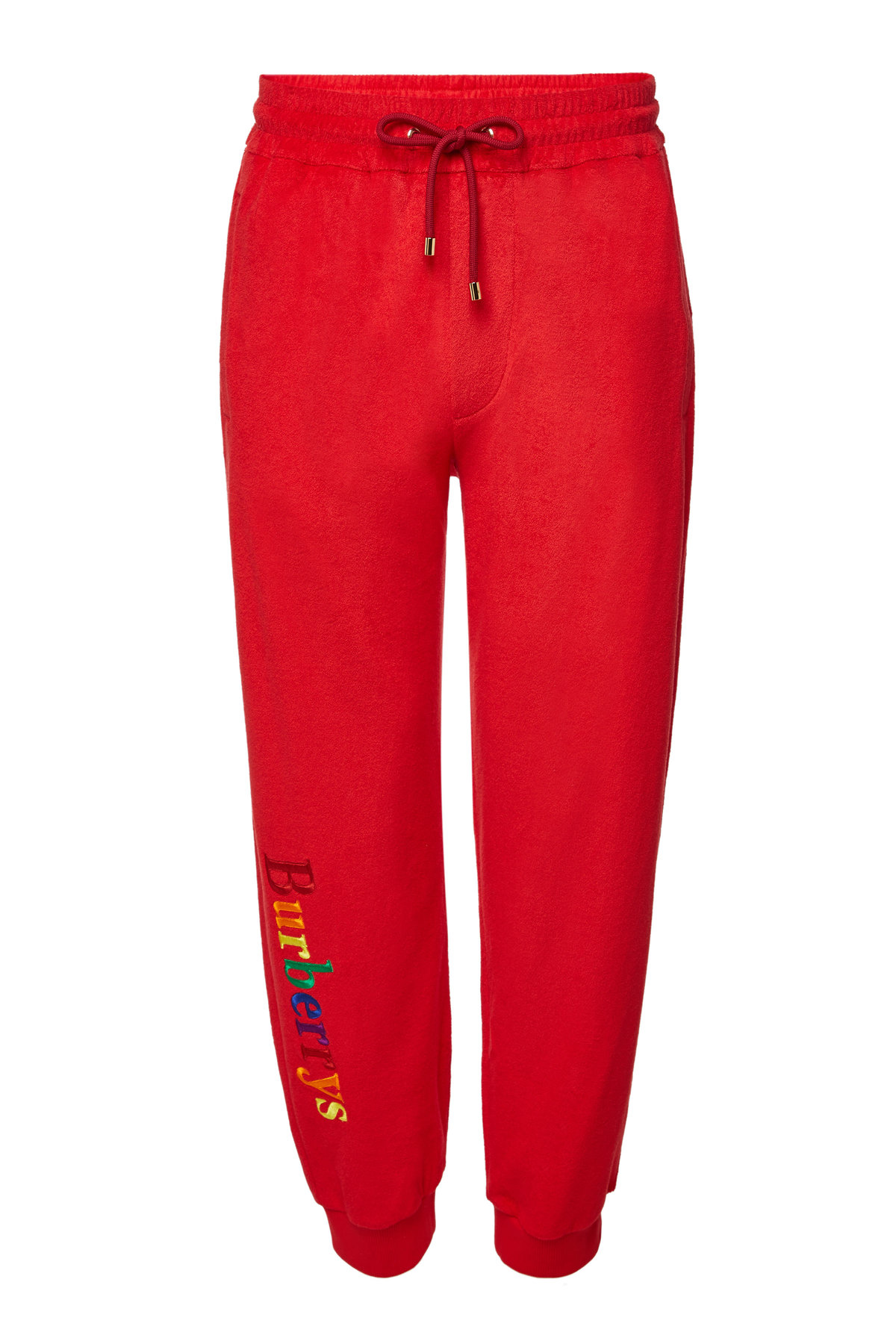 Burberry Cotton Terry Logo Sweatpants In Red | ModeSens