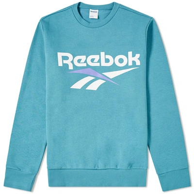 Shop Reebok Retro Vector Crew Sweat In Blue