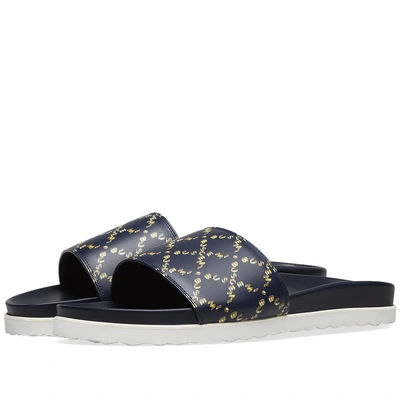 Shop Buscemi Monogram Slide In Blue