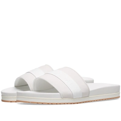 Shop Buscemi Leather Logo Slide In White