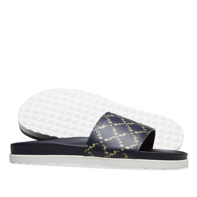 Shop Buscemi Monogram Slide In Blue