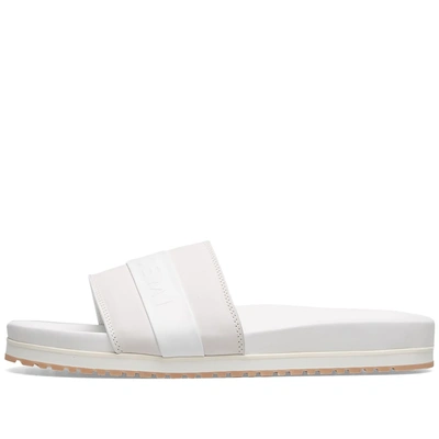 Shop Buscemi Leather Logo Slide In White