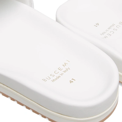 Shop Buscemi Leather Logo Slide In White