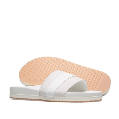 Shop Buscemi Leather Logo Slide In White