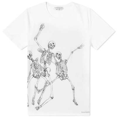 Shop Alexander Mcqueen Dancing Skeleton Tee In White
