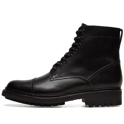 Shop Grenson Joseph Commando Sole Toe Cap Boot In Black