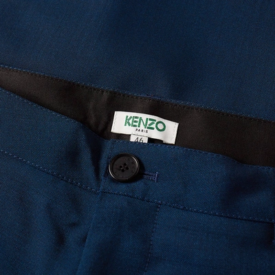 Shop Kenzo Wool Mohair Pant In Blue