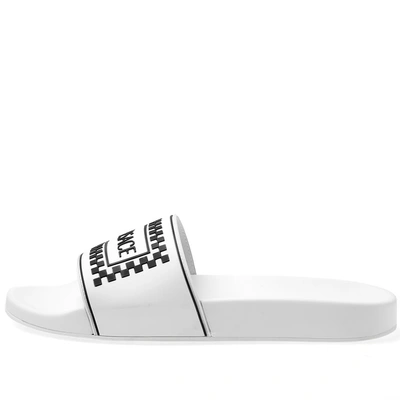 Shop Versace Logo Pool Slide In White