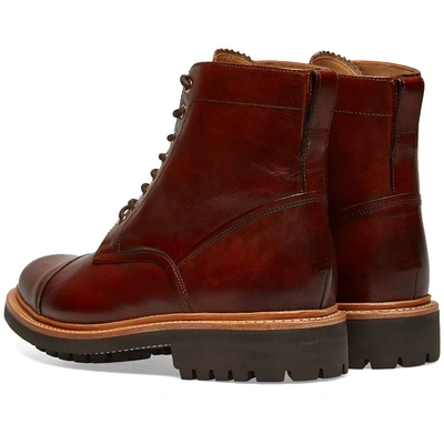 Shop Grenson Joseph Commando Sole Toe Cap Boot In Brown