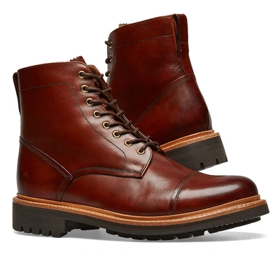 Shop Grenson Joseph Commando Sole Toe Cap Boot In Brown