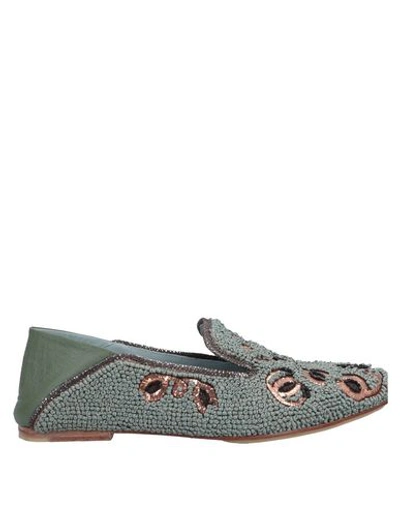 Shop Meher Kakalia Loafers In Military Green