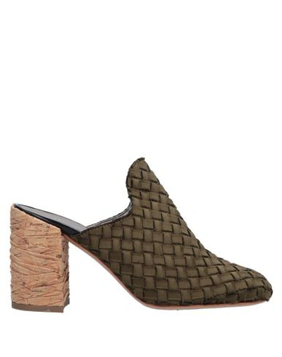 Shop Agl Attilio Giusti Leombruni Mules In Military Green