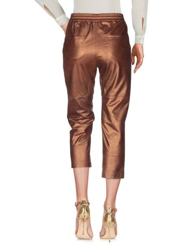 Shop Brunello Cucinelli Cropped Pants & Culottes In Copper