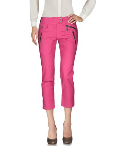 Shop Just Cavalli Cropped Pants & Culottes In Fuchsia