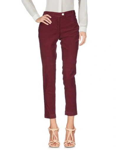 Shop Pinko Casual Pants In Maroon