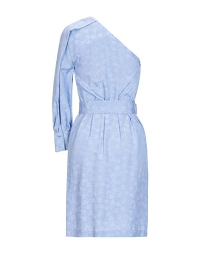 Shop Aglini Short Dresses In Pastel Blue