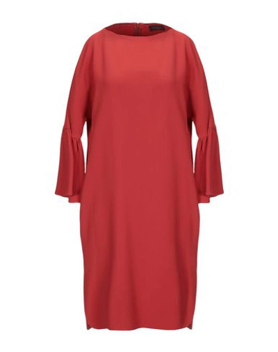 Shop Antonelli Woman Mini Dress Rust Size 6 Viscose, Acetate, Elastane In Red