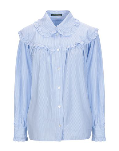 Alexa Chung Frill-Trim Button-Front Oversized Denim Shirt In Blue ...