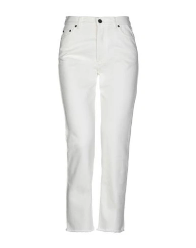 Shop Celine Woman Jeans White Size 4 Cotton