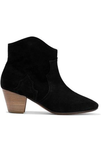 Shop Isabel Marant Woman Dicker Suede Ankle Boots Black