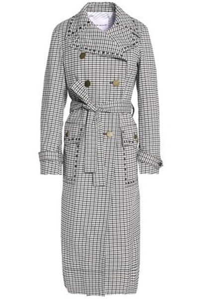 Shop Sonia Rykiel Woman Double-breasted Checked Jacquard Trench Coat Light Gray