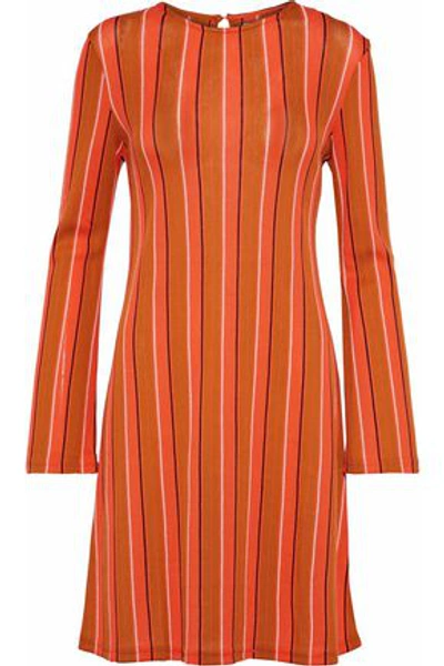 Shop Simon Miller Woman Capo Striped Cotton-blend Mini Dress Orange