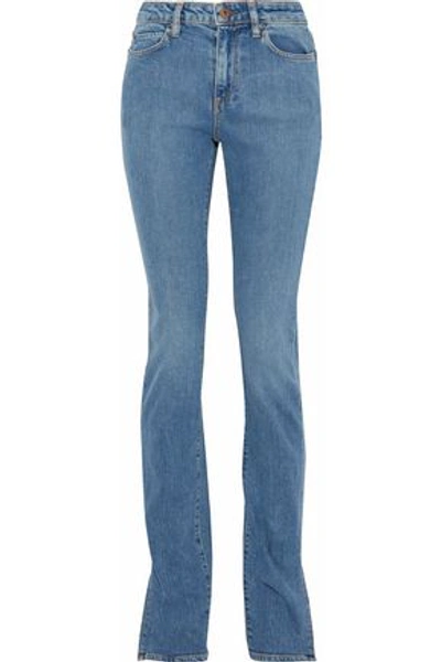 Shop Simon Miller Woman Lowry Mid-rise Slim-leg Jeans Mid Denim