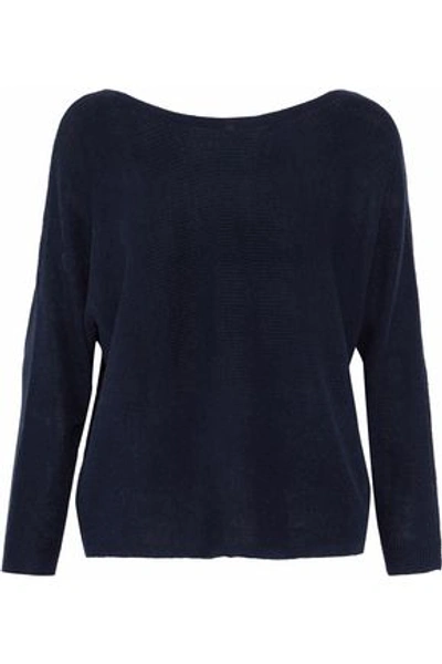 Shop Joie Woman Kerenza Cotton-blend Sweater Midnight Blue