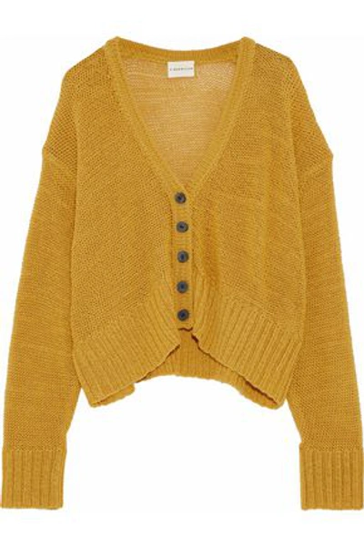 Shop Simon Miller Woman Izee Open-knit Wool Cardigan Mustard