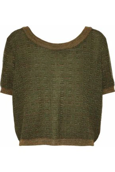 Shop Simon Miller Woman Imlay Marled Wool Cardigan Leaf Green