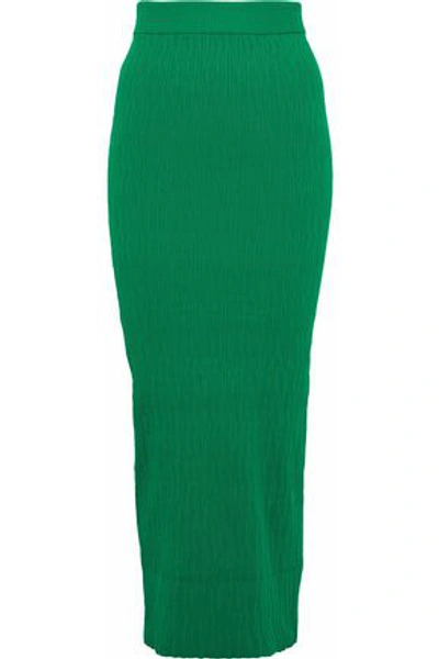 Shop Simon Miller Woman Marsing Ribbed-knit Midi Skirt Green
