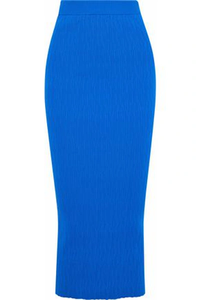 Shop Simon Miller Woman Marsing Ribbed-knit Midi Skirt Blue
