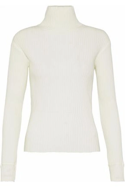 Shop Simon Miller Woman Ramos Ribbed Cotton-blend Turtleneck Sweater Ivory