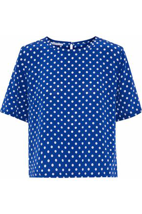 polka dot blue blouse