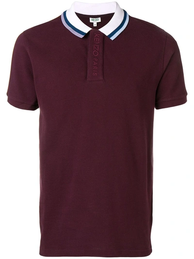 Shop Kenzo Shortsleeved Polo Shirt - Purple