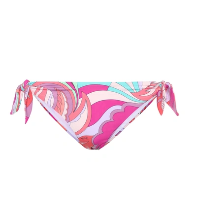 Shop Emilio Pucci Beach Printed Bikini Bottoms In Pink