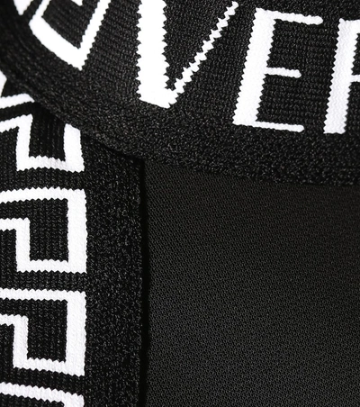 Shop Versace Asymmetrical Stretch Jersey Dress In Black