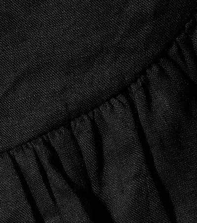 Shop Isabel Marant Étoile Ruffled Linen Miniskirt In Black