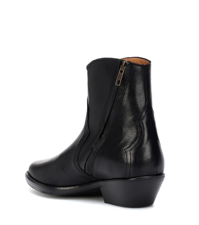 Shop Isabel Marant Danstee Leather Ankle Boots In Black