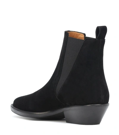 Shop Isabel Marant Drenky Suede Ankle Boots In Black