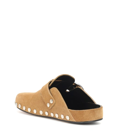 Shop Isabel Marant Mirvin Suede Slippers In Brown