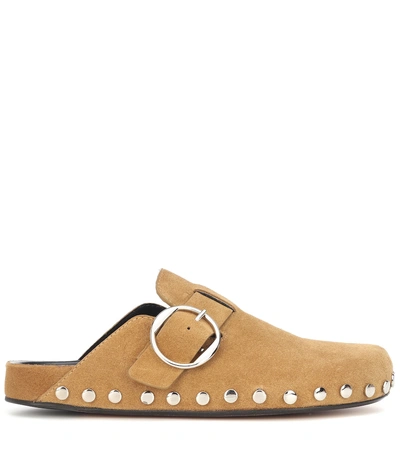 Shop Isabel Marant Mirvin Suede Slippers In Brown