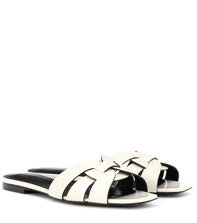 Shop Saint Laurent Nu Pieds 05 Patent Leather Sandals In White