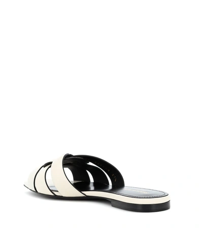 Shop Saint Laurent Nu Pieds 05 Patent Leather Sandals In White