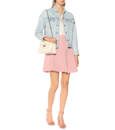 Redv Red (v) Suede Block Heel Pumps In Pink