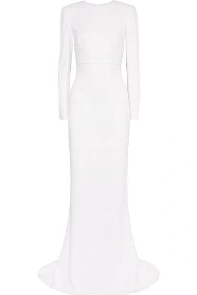 Shop Stella Mccartney Open-back Stretch-crepe Gown In White