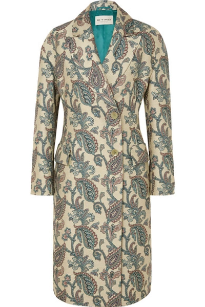 Shop Etro Cotton And Silk-blend Jacquard Coat In Cream