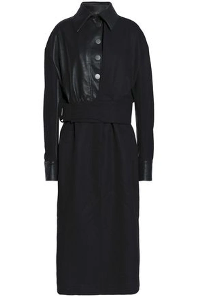 Shop Stella Mccartney Paneled Wool Coat In Black