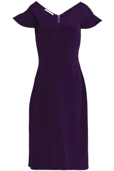 Shop Antonio Berardi Crepe Dress In Dark Purple