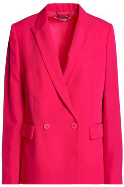 Shop Stella Mccartney Woman Double-breasted Wool Blazer Bright Pink